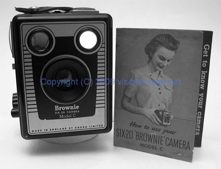 kodak brownie six-20 model c with book